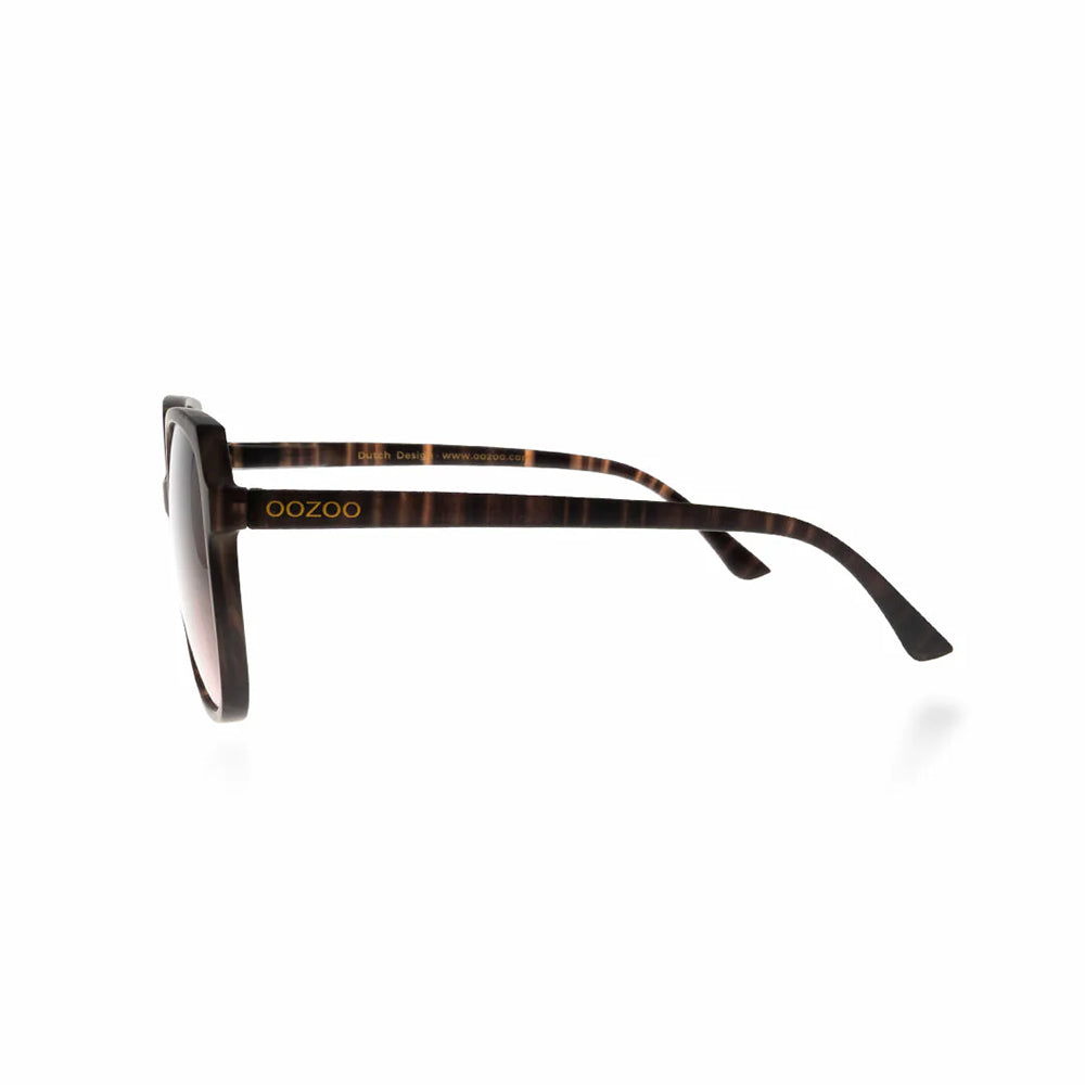 OOZOO Große Sonnenbrille SG013-TS Brauner Schildpatt-Look Rote Verlaufsgläser UV400-Schutz Federscharniere Seitlich 2