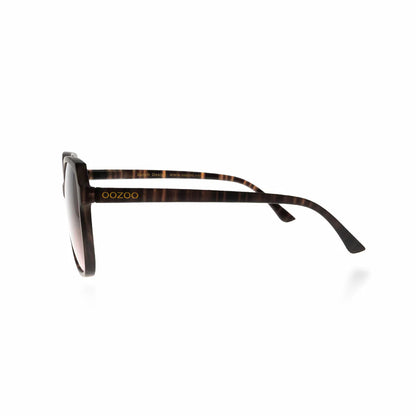 OOZOO Große Sonnenbrille SG013-TS Brauner Schildpatt-Look Rote Verlaufsgläser UV400-Schutz Federscharniere Seitlich 2