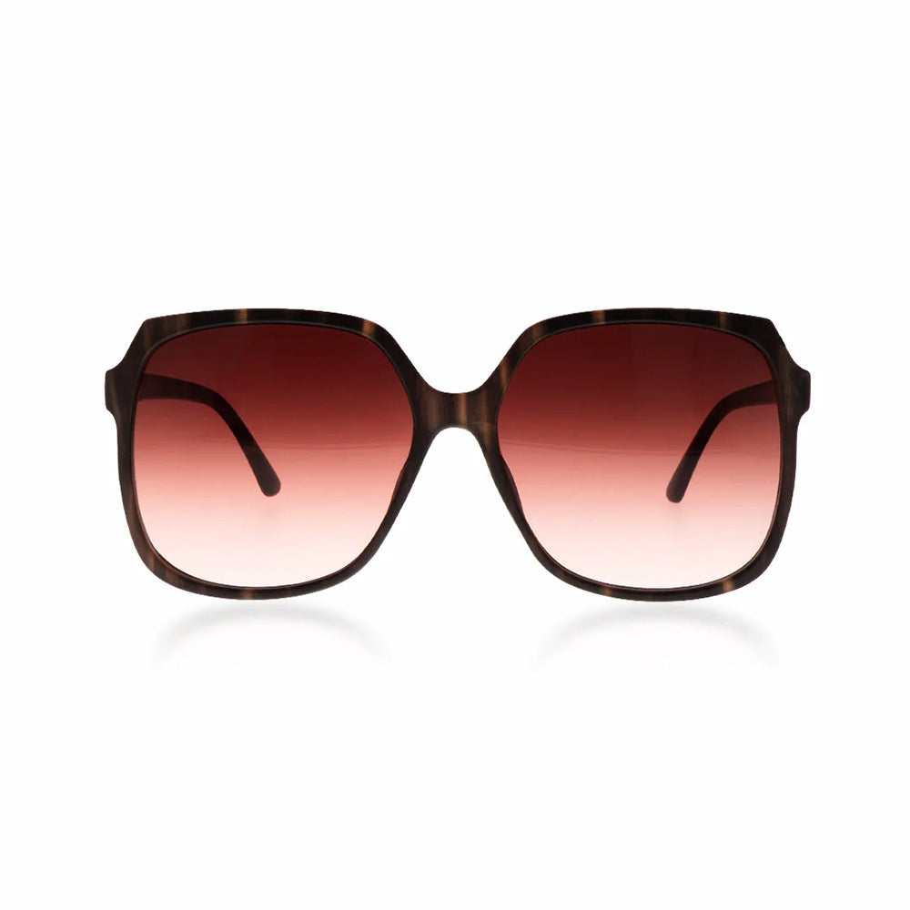 OOZOO Große Sonnenbrille SG013-TS Brauner Schildpatt-Look Rote Verlaufsgläser UV400-Schutz Federscharniere