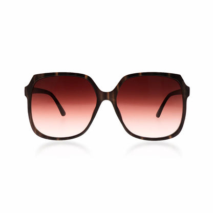 OOZOO Große Sonnenbrille SG013-TS Brauner Schildpatt-Look Rote Verlaufsgläser UV400-Schutz Federscharniere