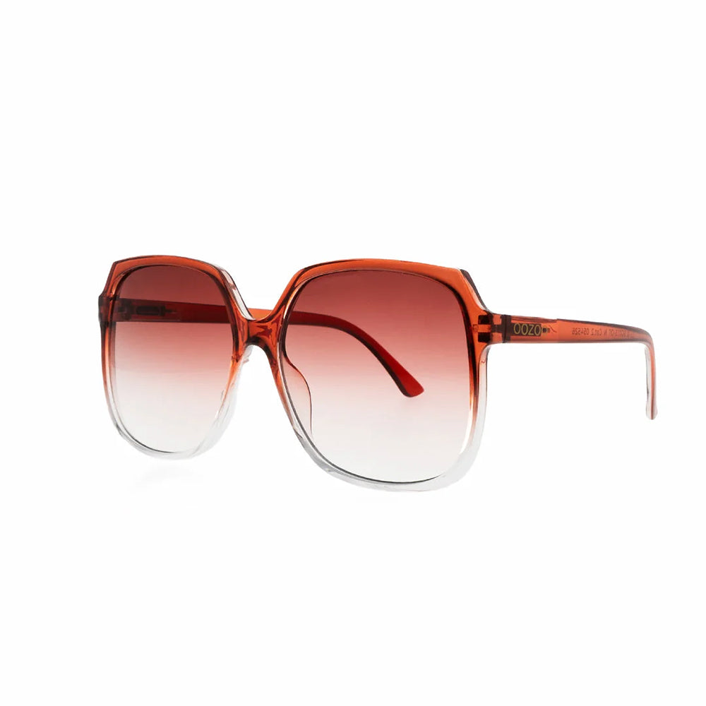 OOZOO Große Sonnenbrille SG013-OT Orange Verlaufsgläser Braun UV400 Federscharniere Seitlich