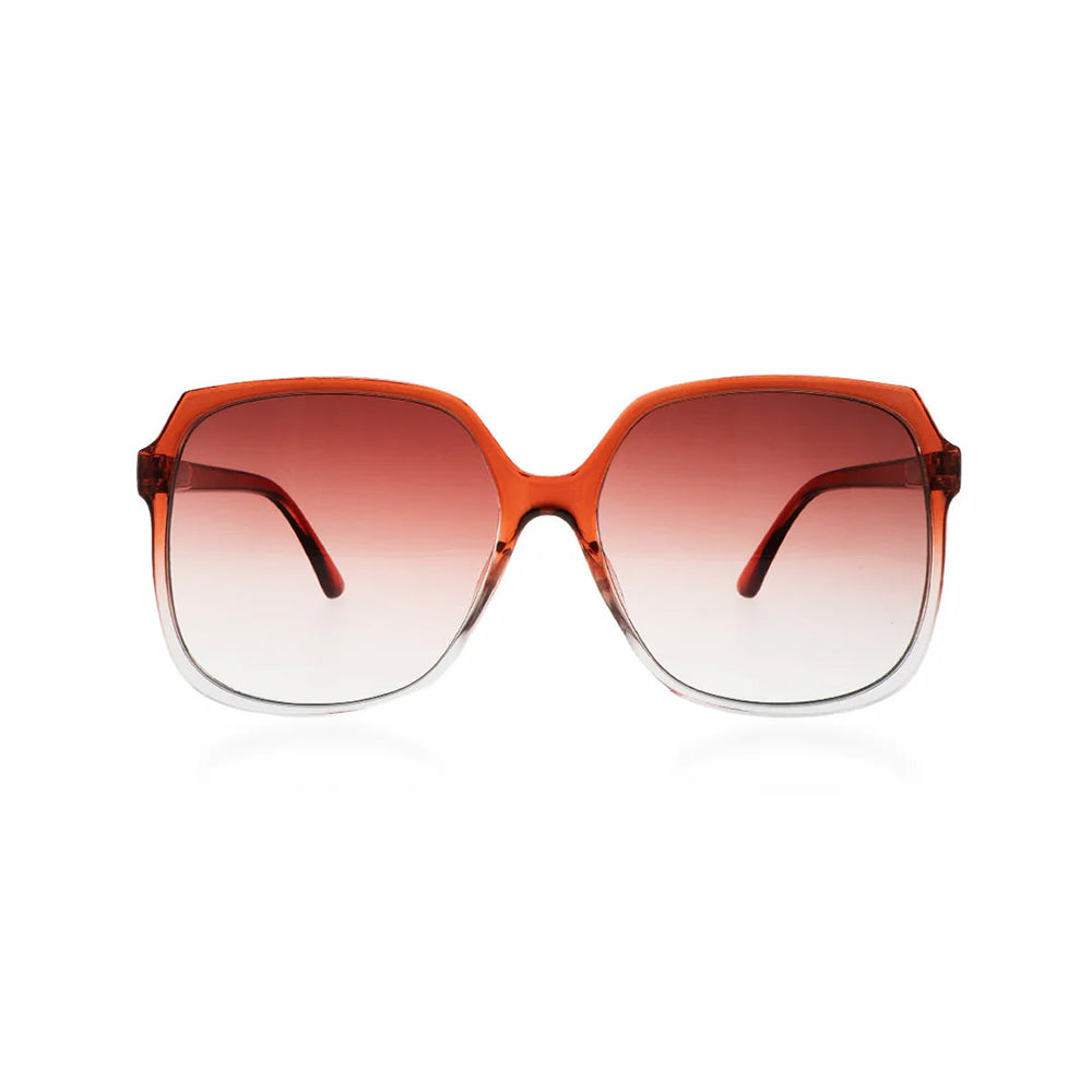 OOZOO Große Sonnenbrille SG013-OT Orange Verlaufsgläser Braun UV400 Federscharniere