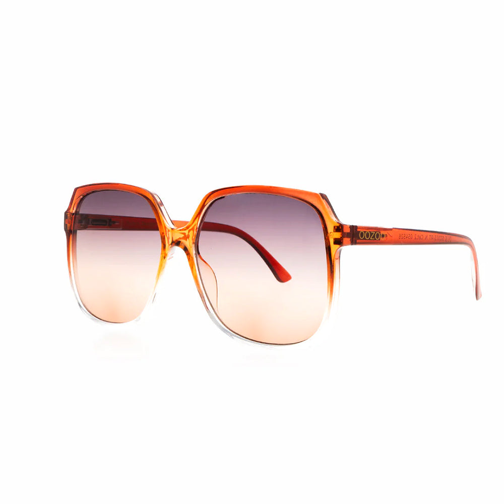 OOZOO Große Sonnenbrille SG013-RT Orange Graue Verlaufsgläser UV400 Federscharniere Seitlich