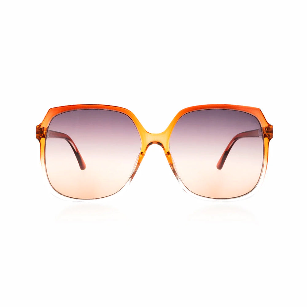 OOZOO Große Sonnenbrille SG013-RT Orange Graue Verlaufsgläser UV400 Federscharniere