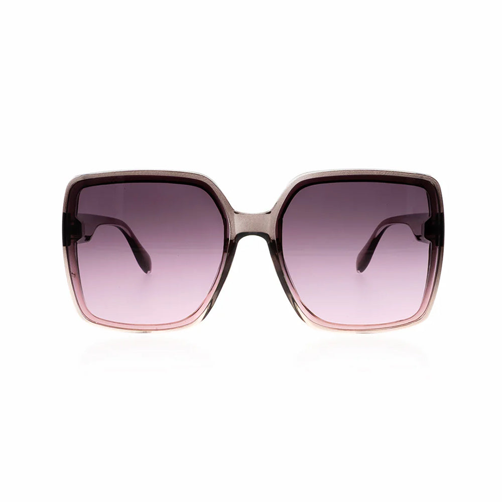 OOZOO Große Sonnenbrille SG006-PK Braun Transparenter Rahmen Pink-Braune Verlaufsgläser UV400-Schutz