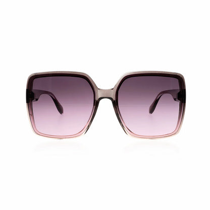 OOZOO Große Sonnenbrille SG006-PK Braun Transparenter Rahmen Pink-Braune Verlaufsgläser UV400-Schutz
