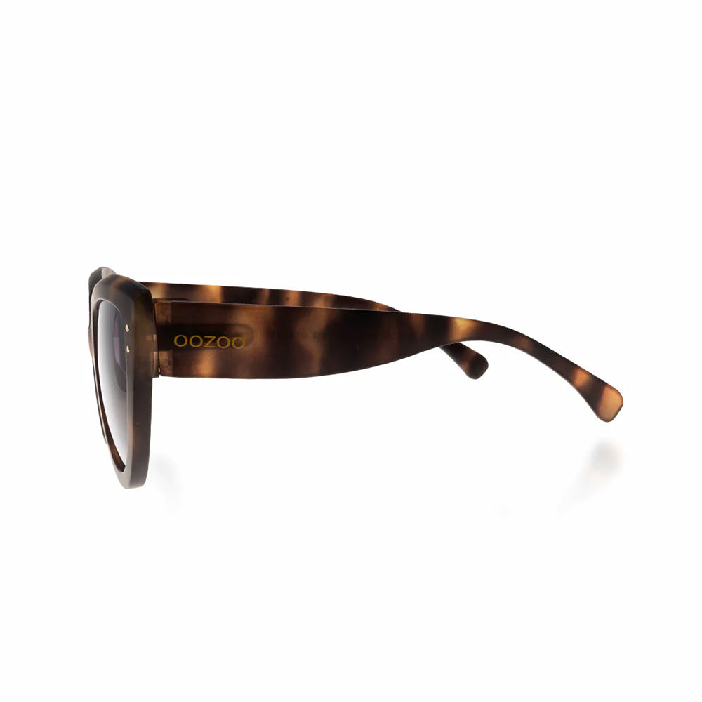 OOZOO Große Sonnenbrille SG014-TS Brauner Schildpatt-Look Braun Matter Rahmen Braun-Violette Verlaufsgläser UV400-Schutz Seitlich 2