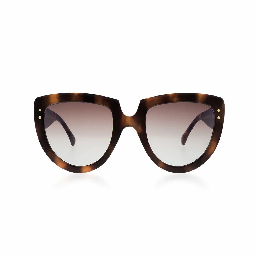 OOZOO Große Sonnenbrille SG014-TS Brauner Schildpatt-Look Braun Matter Rahmen Braun-Violette Verlaufsgläser UV400-Schutz