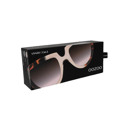 OOZOO Große Sonnenbrille SG014-TB Schildpatt-Look Braun Transparent Braune Verlaufsgläser UV400-Schutz Originalverpackung
