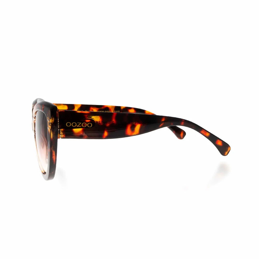 OOZOO Große Sonnenbrille SG014-TB Schildpatt-Look Braun Transparent Braune Verlaufsgläser UV400-Schutz Seitlich 2