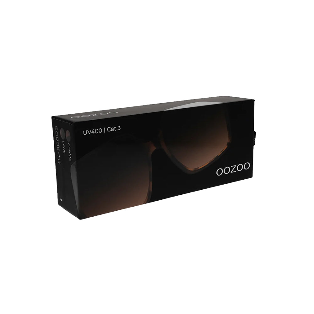 OOZOO Große Sonnenbrille SG006-TB Brauner Schildpatt-Look Braune Verlaufsgläser UV400-Schutz Originalverpackung