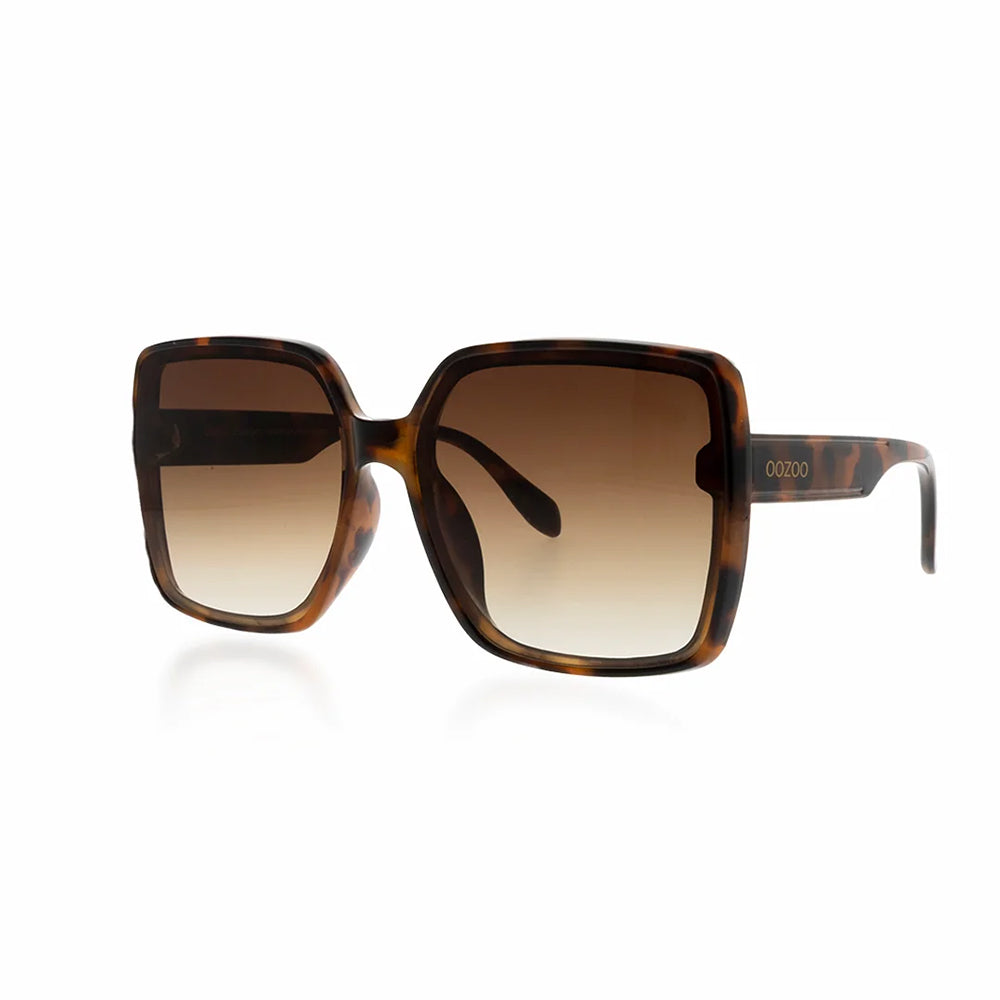 OOZOO Große Sonnenbrille SG006-TB Brauner Schildpatt-Look Braune Verlaufsgläser UV400-Schutz Seitlich