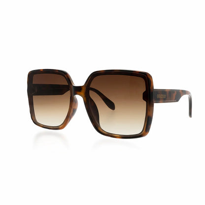 OOZOO Große Sonnenbrille SG006-TB Brauner Schildpatt-Look Braune Verlaufsgläser UV400-Schutz Seitlich
