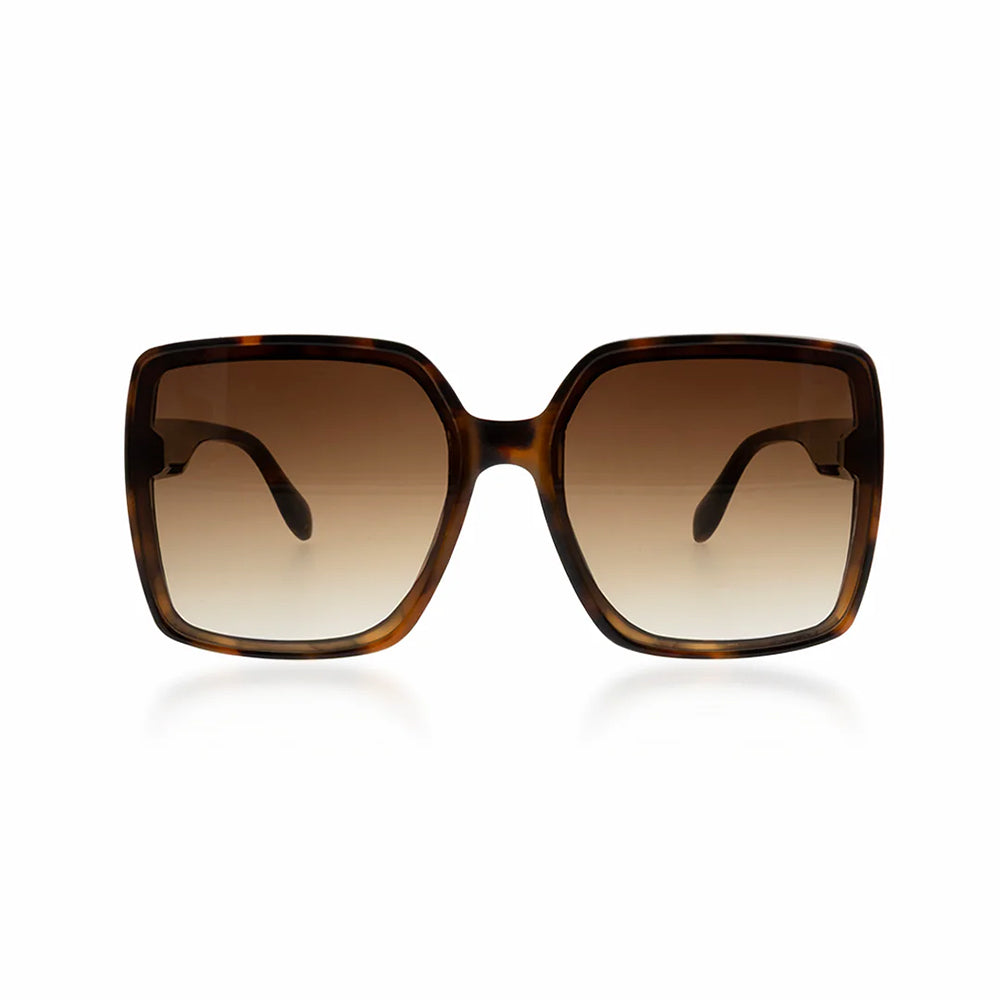 OOZOO Große Sonnenbrille SG006-TB Brauner Schildpatt-Look Braune Verlaufsgläser UV400-Schutz