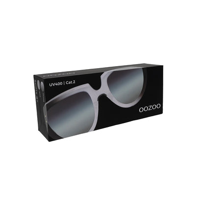 OOZOO Große Sonnenbrille SG014-BT Schwarz Transparent Grau Violetter Farbverlauf UV400-Schutz Originalverpackung