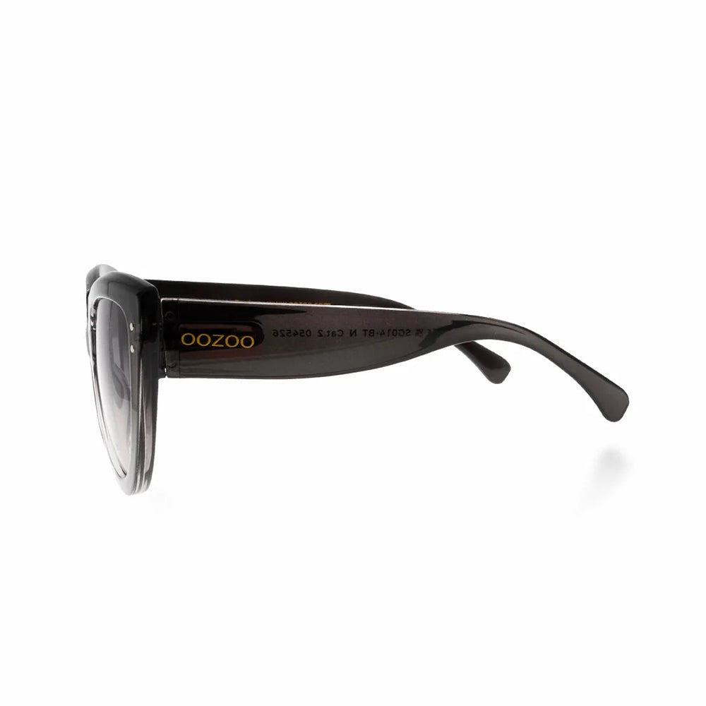 OOZOO Große Sonnenbrille SG014-BT Schwarz Transparent Grau Violetter Farbverlauf UV400-Schutz Seitlich 2