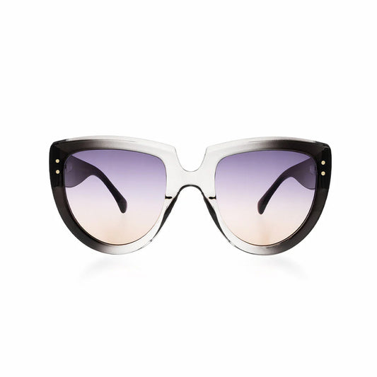 OOZOO Große Sonnenbrille SG014-BT Schwarz Transparent Grau Violetter Farbverlauf UV400-Schutz