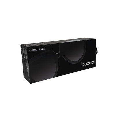 OOZOO Große Sonnenbrille SG014-BK Schwarzer Rahmen Schwarz-Violette Verlaufsgläser UV400-Schutz Originalverpackung