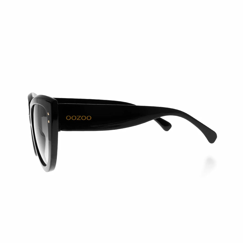 OOZOO Große Sonnenbrille SG014-BK Schwarzer Rahmen Schwarz-Violette Verlaufsgläser UV400-Schutz Seitlich2