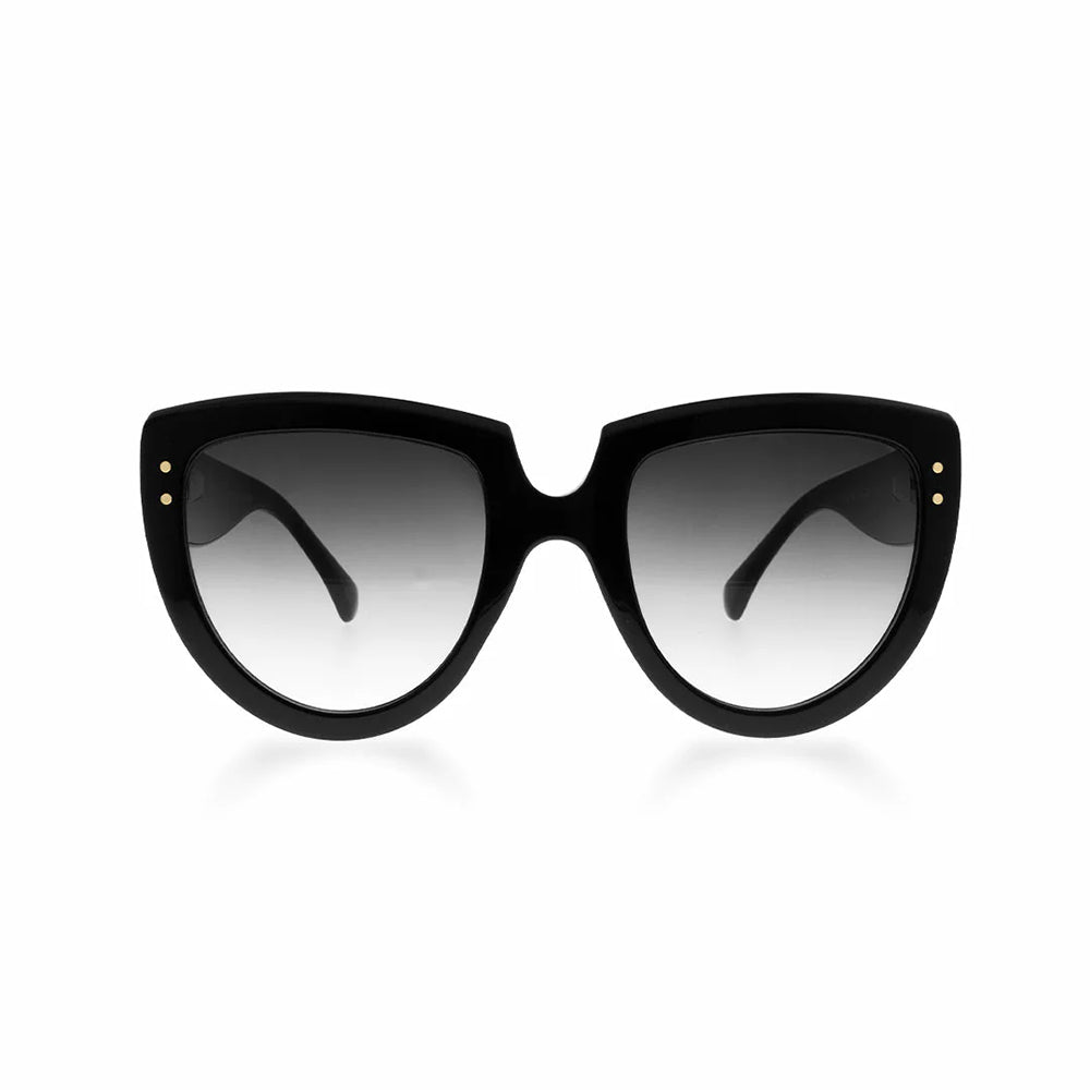 OOZOO Große Sonnenbrille SG014-BK Schwarzer Rahmen Schwarz-Violette Verlaufsgläser UV400-Schutz