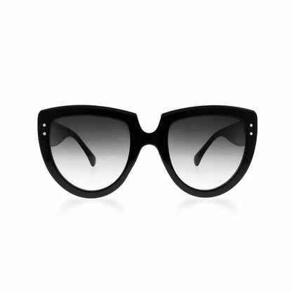 OOZOO Große Sonnenbrille SG014-BK Schwarzer Rahmen Schwarz-Violette Verlaufsgläser UV400-Schutz