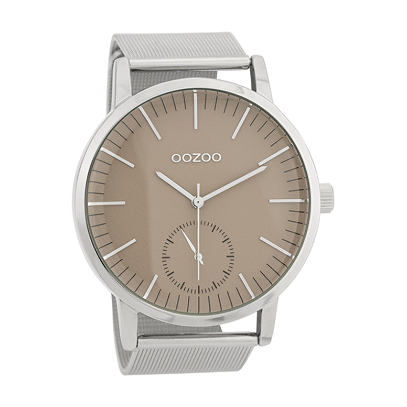 OOZOO Uhr Mesh-Armband Edelstahl Zifferblatt Taupe 48 mm C9621