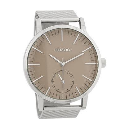 OOZOO Uhr Mesh-Armband Edelstahl Zifferblatt Taupe 48 mm C9621