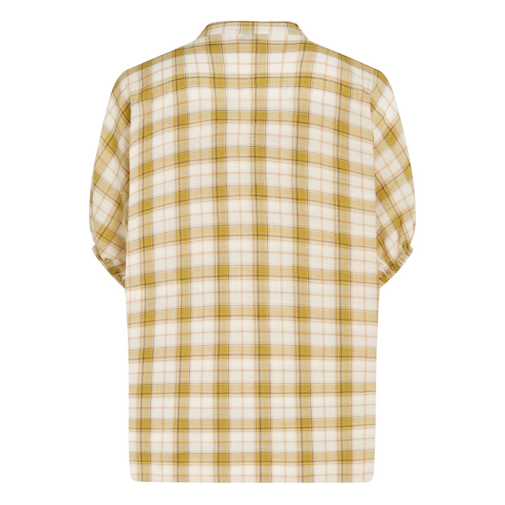 PENN&INK N.Y Bluse Karo Kurzarm Bamboo Check Casual-Fit Rückseite