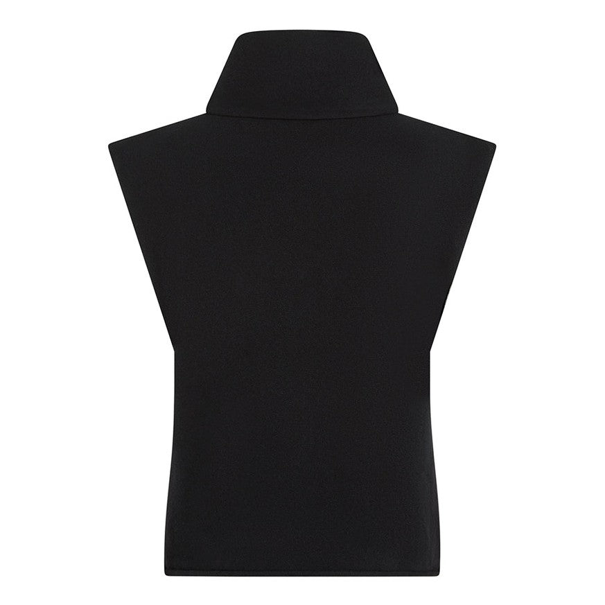 PENN&INK N.Y Ärmelloser Rollkragenpullover Schwarz Baumwoll-Mix Rückseite