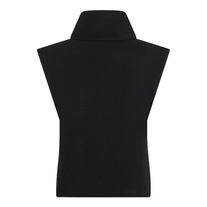 PENN&INK N.Y Ärmelloser Rollkragenpullover Schwarz Baumwoll-Mix Rückseite