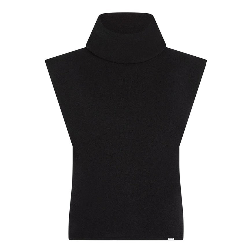 PENN&INK N.Y Ärmelloser Rollkragenpullover Schwarz Baumwoll-Mix