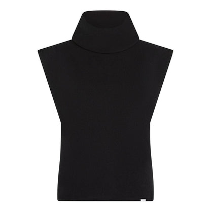 PENN&INK N.Y Ärmelloser Rollkragenpullover Schwarz Baumwoll-Mix