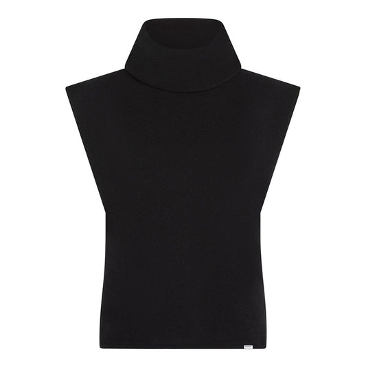 PENN&INK N.Y Ärmelloser Rollkragenpullover Schwarz Baumwoll-Mix