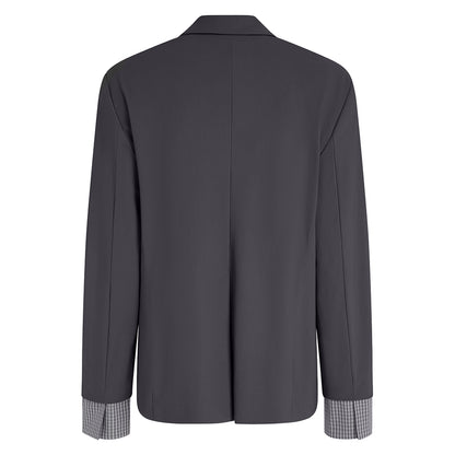 PENN&INK N.Y Blazer Anthrazit Travel-Quality Relaxed-Fit Karo-Manschetten Rückseite