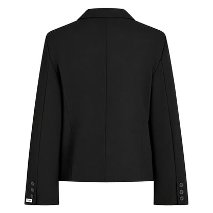 PENN&INK N.Y Blazer Black Schwarz Boxy Fit Travel-Quality Reverskragen Ausgestellte Ärmel Rückseite