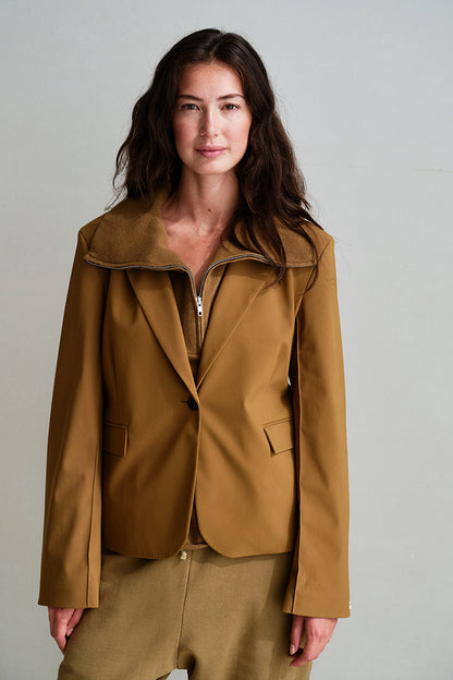 PENN&INK N.Y Blazer Butternut Boxy Fit Travel-Quality Reverskragen Ausgestellte Ärmel Model 2
