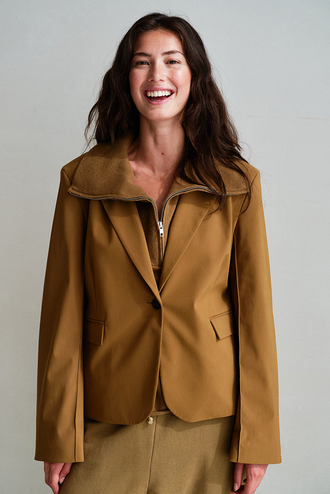 PENN&INK N.Y Blazer Butternut Boxy Fit Travel-Quality Reverskragen Ausgestellte Ärmel Model