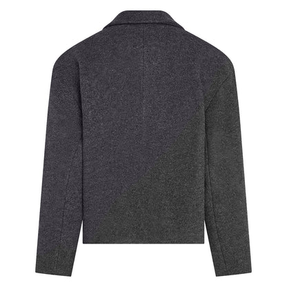 PENN&INK N.Y Blazer-Jacke Anthrazit Wollmischung Melange-Optik Relaxed-Fit Gefüttert Rückseite