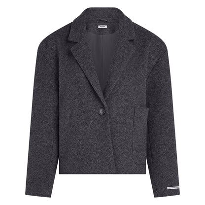 PENN&INK N.Y Blazer-Jacke Anthrazit Wollmischung Melange-Optik Relaxed-Fit Gefüttert
