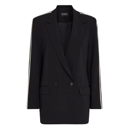 PENN&INK N.Y Blazer Logan Schwarz Doppelstreifen Sand Oversize