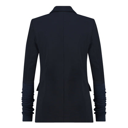 PENN&INK N.Y Blazer Travel-Quality Wollmix-Strickärmeln Navy Rückseite