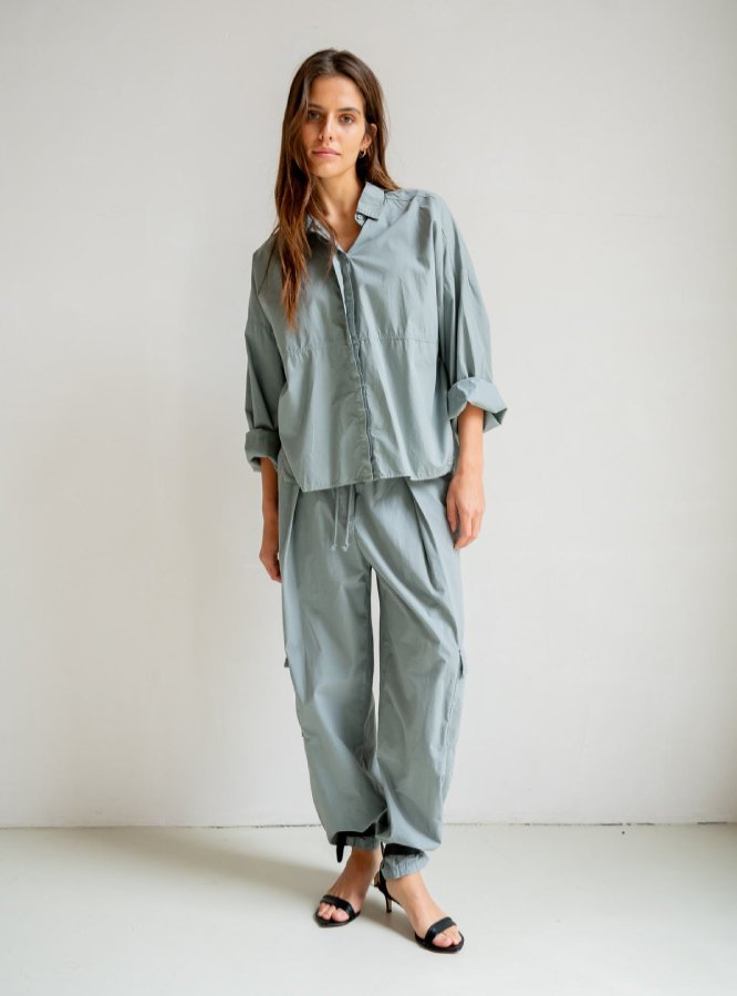PENN&INK N.Y Bluse Baumwolle Monument Grau Model 4