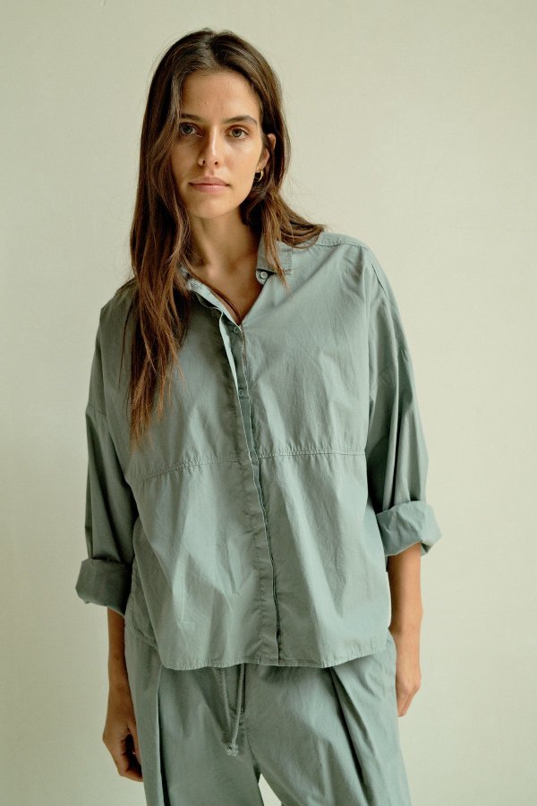 PENN&INK N.Y Bluse Baumwolle Monument Grau Model