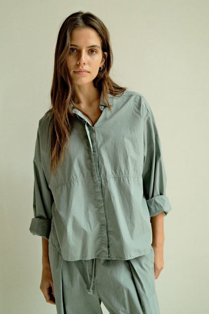 PENN&INK N.Y Bluse Baumwolle Monument Grau Model