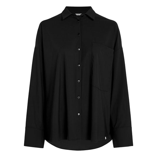 PENN&INK N.Y Bluse Langarm Casual Fit Travel-Quality Schwarz