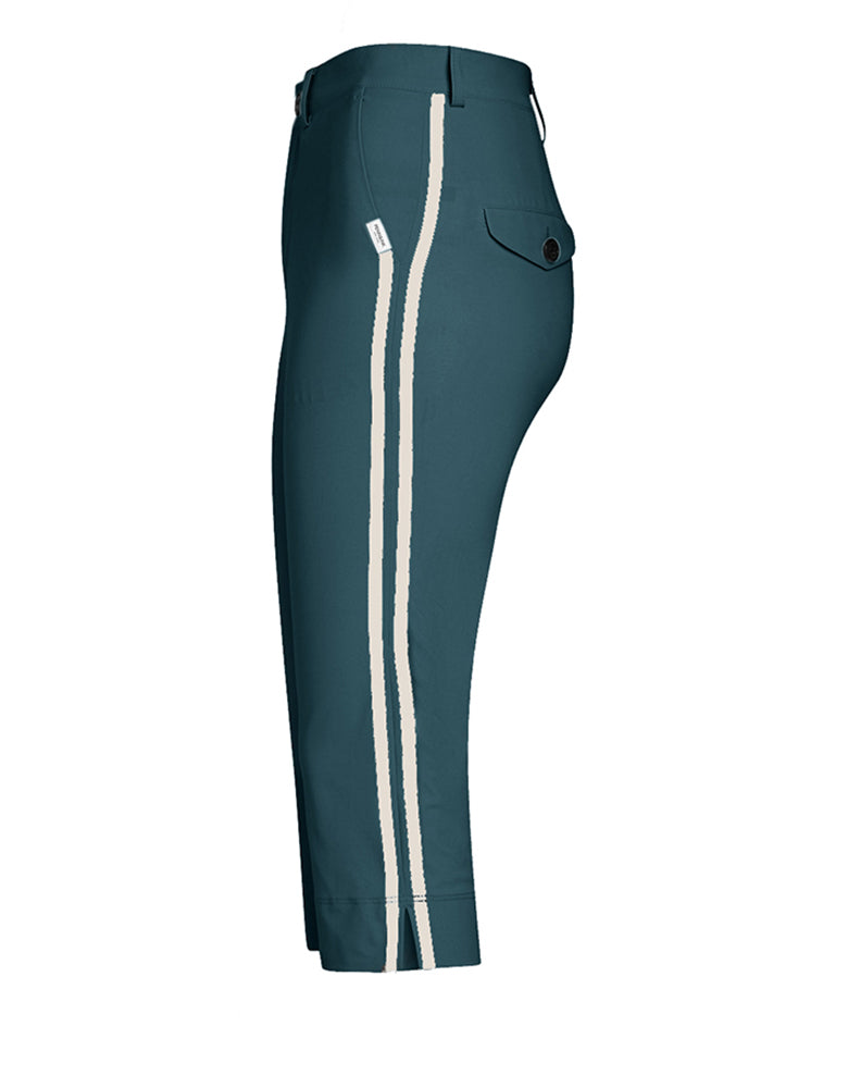 PENN&INK N.Y Caprihose 3/4 Länge Seitenstreifen Hellblau Pine Petrol