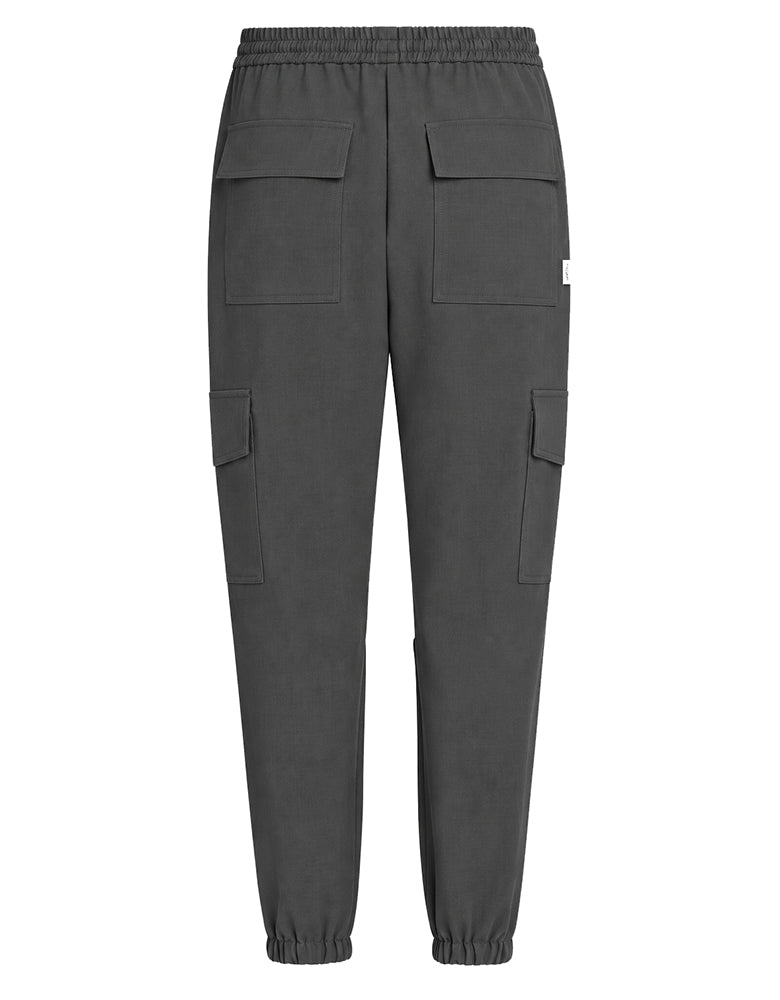 PENN&INK N.Y Cargo-Hose Antra Melange Anthrazit Meliert Relaxed Fit Viskose-Mix Große Cargo-Taschen Rückseite