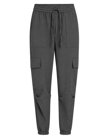 PENN&INK N.Y Cargo-Hose Antra Melange Anthrazit Meliert Relaxed Fit Viskose-Mix Große Cargo-Taschen