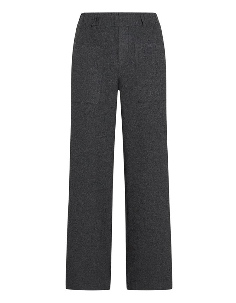 PENN&INK N.Y Hose Wide-Leg Anthrazit Meliert Viskose-Mix