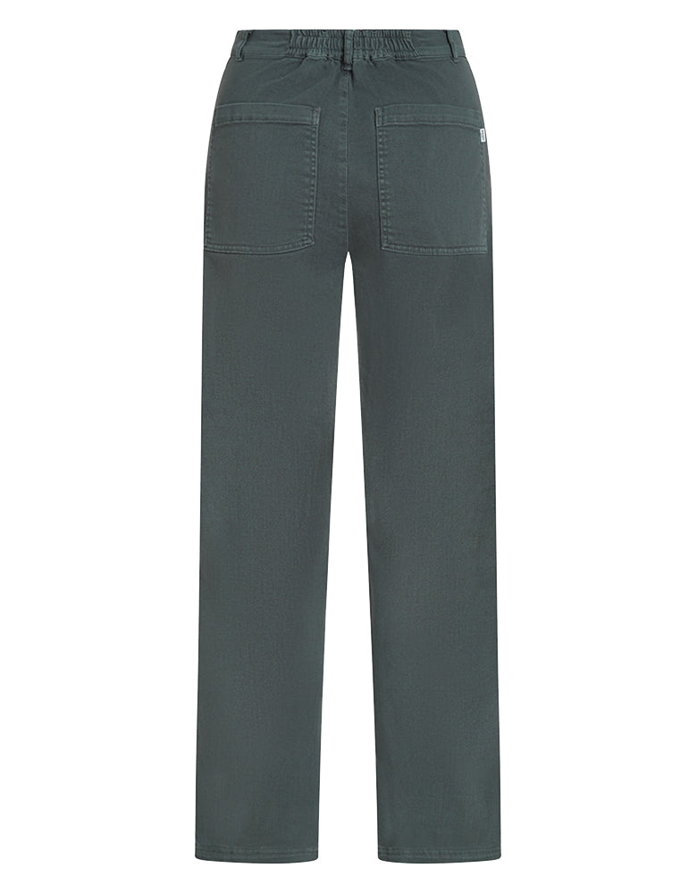 PENN&INK N.Y Hose Anthrazit Denim-Look Baumwoll-Mix Straight-Leg-Fit Aufgesetzte Taschen Rückseite
